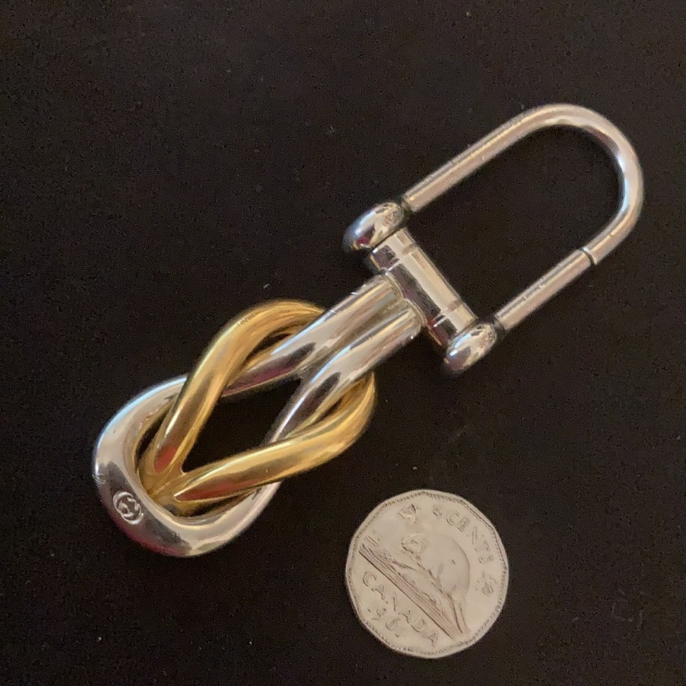 Gucci vintage (1990s) silver tone and gold tone key fob
